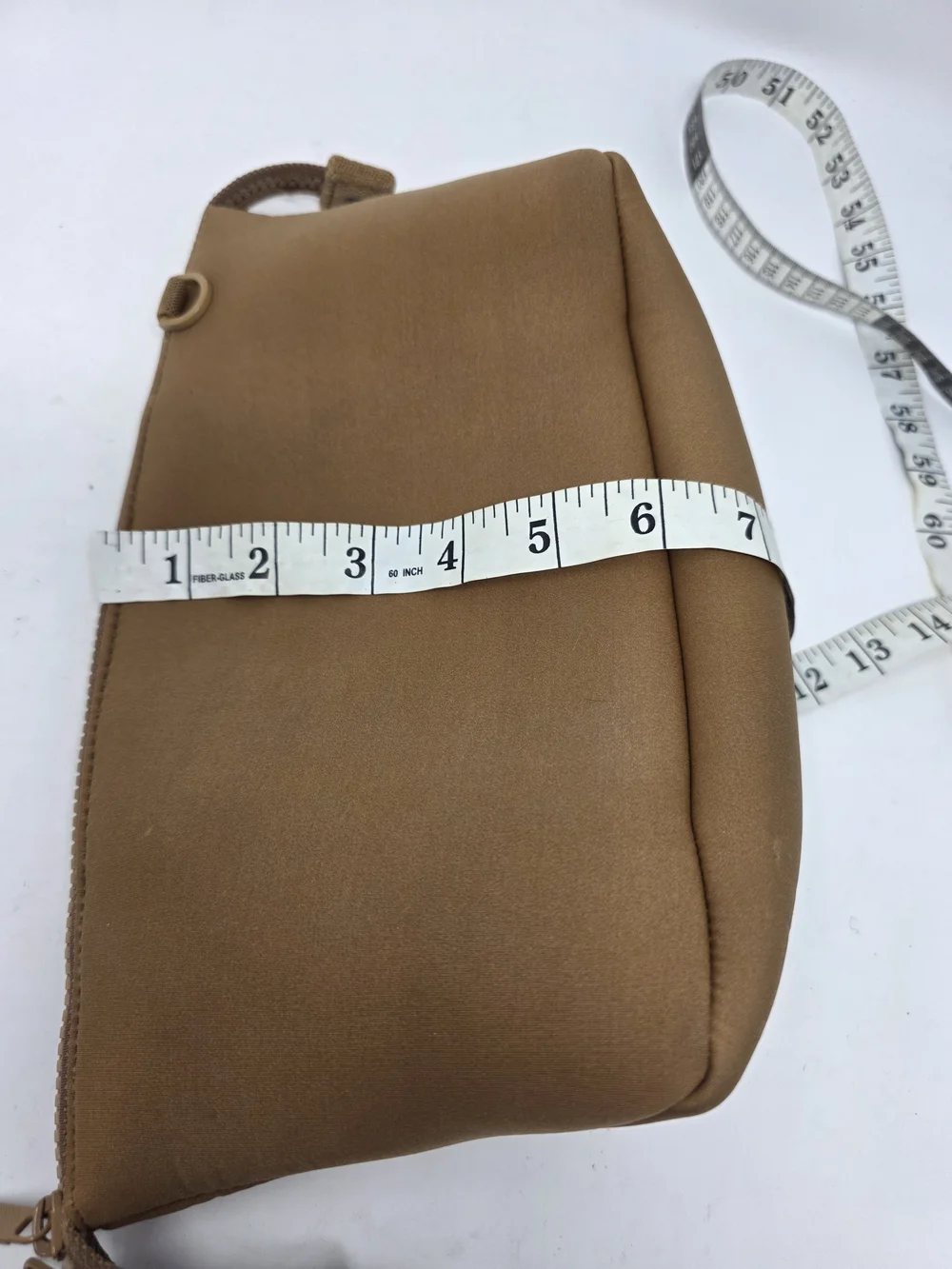 Dagne Dover Hunter Neoprene Toiletry Bag Medium Camel Tan Cosmetic Pouch